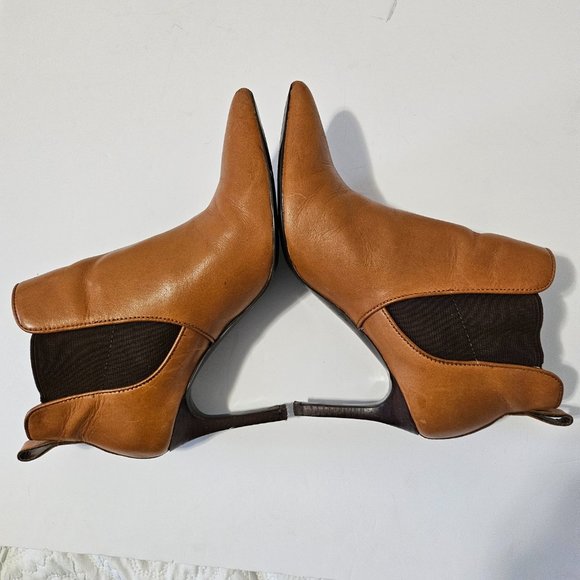 Ralph Lauren Leather Ankle Boots Camel Brown SZ 6.5 - Picture 8 of 14